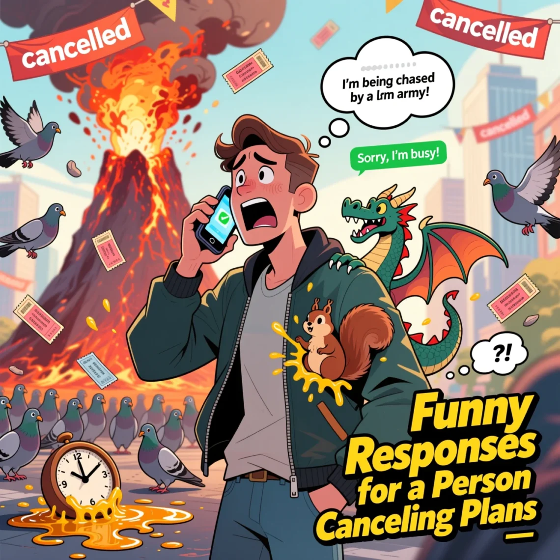 funny responses for a person canceling plans