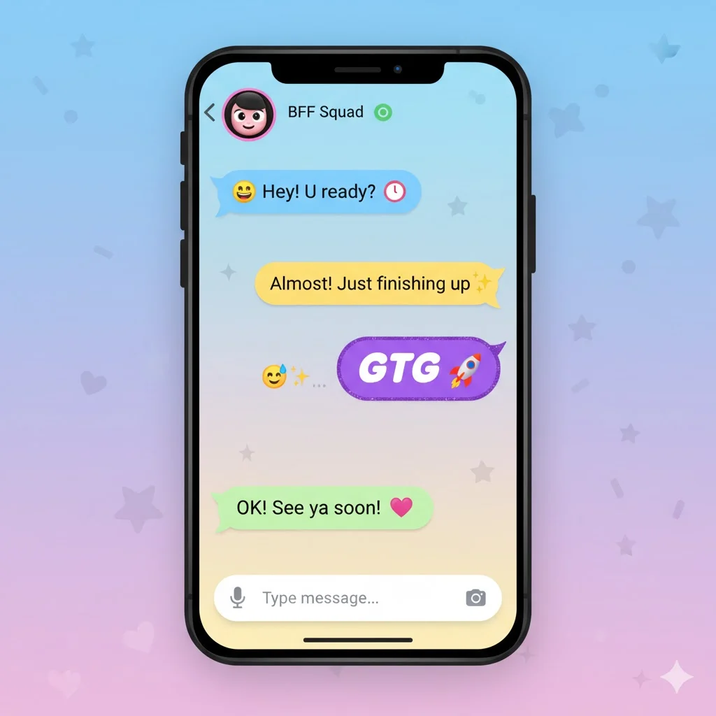 GTG meaning in text shown in a chat conversation