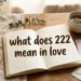 what does 222 mean in love