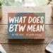 what does btw mean