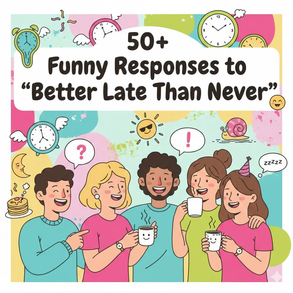 funny responses to better late than never
